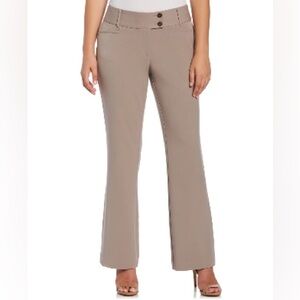Rafaella Women's Curvy Taupe  Flare Pants Size 10
